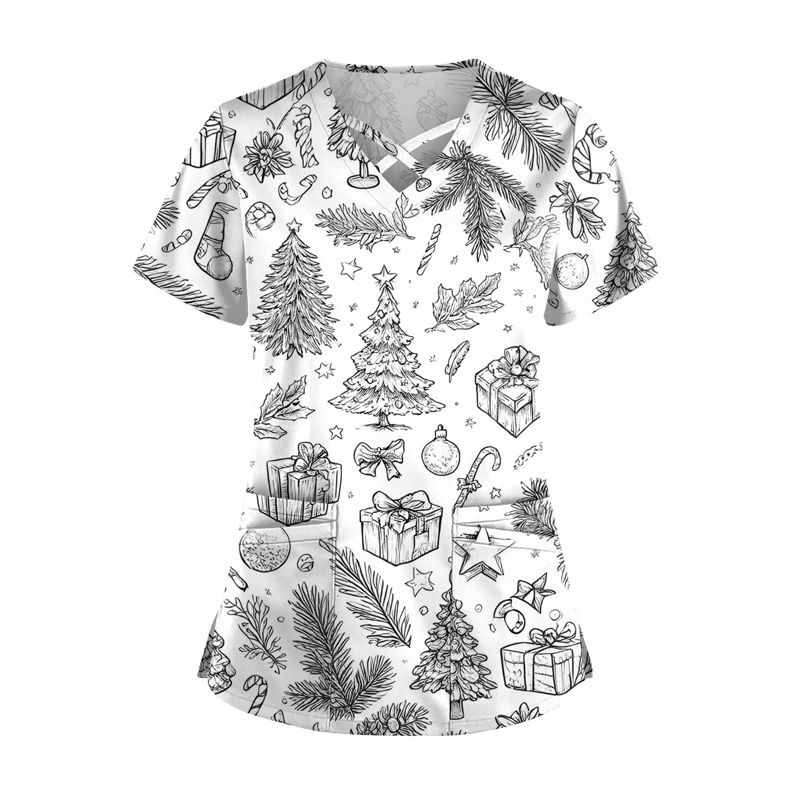 

Женский топ с коротким рукавом, ступенчатым V-образным вырезом, принтом и карманом, быстросохнущий XXXXXL тёмно-синий