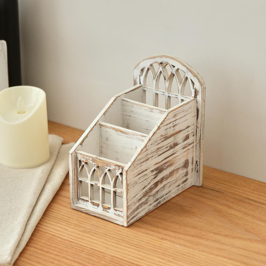 Οργανωτής Τηλεχειριστηρίων Ξύλινο Κουτί Αποθήκευσης με Καπάκι Vintage Σκανδιναβικό Στυλ Οργανωτής Σαλονιού για Τηλεχειριστήρια Σταθερά Είδη Επιτραπέζια Διακόσμηση