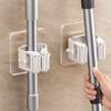 Ganchos multiusos adhesivos para colgar en la pared, estante para fregona, gancho para escoba, organización de cocina y baño, accesorios organizadores para el hogar