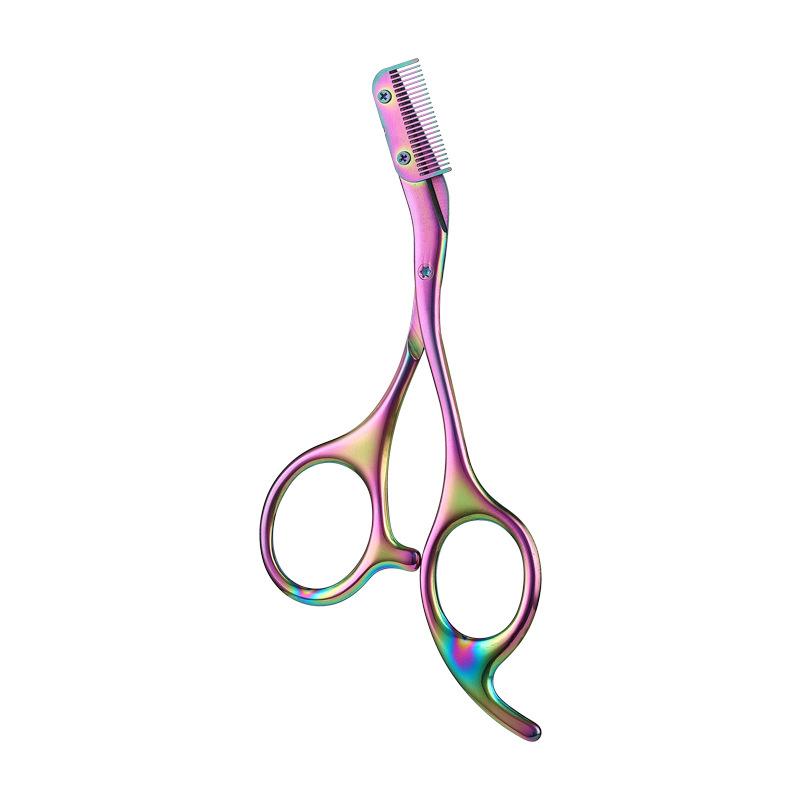 Eyebrow Scissors For Men And Women Makeup Tools One Metal Texture With Comb Eyebrow Razor Beauty Scissors Stainless Steel