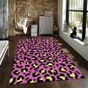 Rainbow Gradient Leopard Print Carpet with Bold Black SpotsVibrant Decorative  Suitable for use as an anti-slip    for    room and bedroom sofas