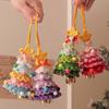 Bag Charm Soft Christmas Key Ring Colorful Cartoon Christmas Tree Pendant Gifts Bow Gradient Knitted Ornaments Girls