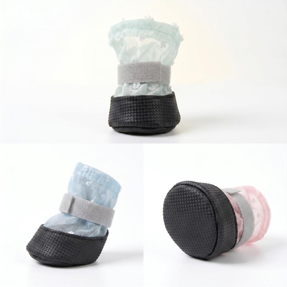 4Pcs Breathable Dog Mesh Shoes Non-Slip Foot Covers Fashion Dog Paw Protectors Walking Running