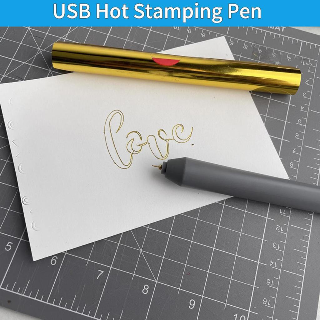 USB Hot Foil Pen Stamping Tools Handmade DIY Gold Foil Pen Hot Stamping Tool For Scrapbooking Leather Working Card Making