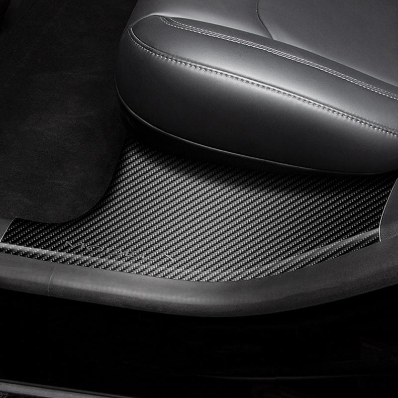 Suitable for Tesla's Built-in Threshold Strip, Carbon Fiber Pattern, Front and Rear Welcome Pedal Decoration Modification Accessories
