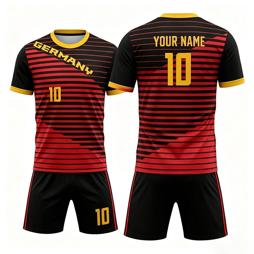 Customizable Two Piece Soccer Jersey Set Lightweight Breathable Fabric Athletic Fit Sportswear for Training and Matches