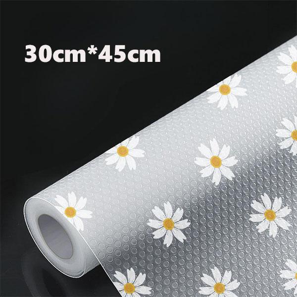 Rouleau de revêtement de tiroir d'étagère en plastique floral, imperméable, anti-poussière et antidérapant, pour armoire de cuisine, tapis de Table pour réfrigérateur résistant à l'humidité
