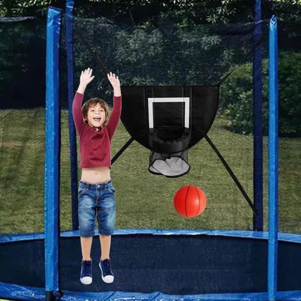 Safety Trampoline Basketball Hoop Kit Foldable Portable Basketball Hoop Toys  Indoor Outdoor