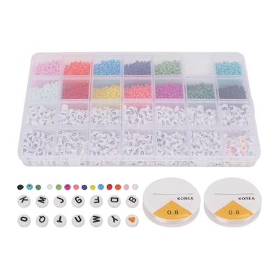 6303 Stück Buchstabenperlen mit Aufbewahrungsbox Übung Hand-Auge-Koordination DIY-Produktion Kunststoff