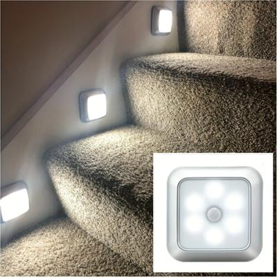 6LED Bewegungssensor Nachtlicht, LED Wandlampe, Schranktreppe Kabellos Für Leiter Schlafzimmer Flur Treppe Innendekoration Licht