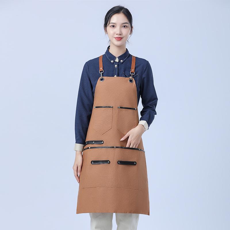 

Трансграничный джинсовый фартук: Европейский и американский стиль для кухни, бариста, выпечки, рисования, женского нейл-арта, индивидуальная рабочая одежда