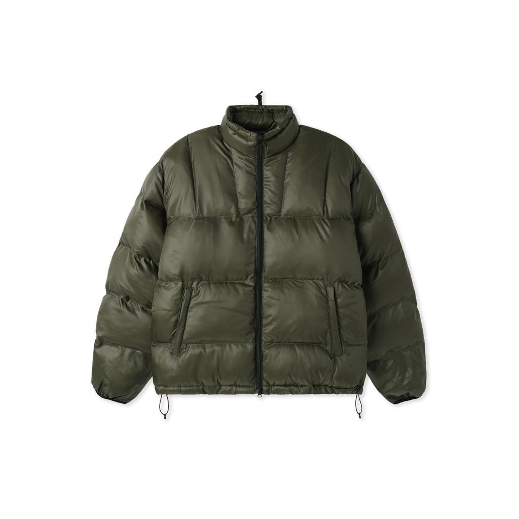Apostrophe Comma Glossy Multi Square Padded Jacket_Brown