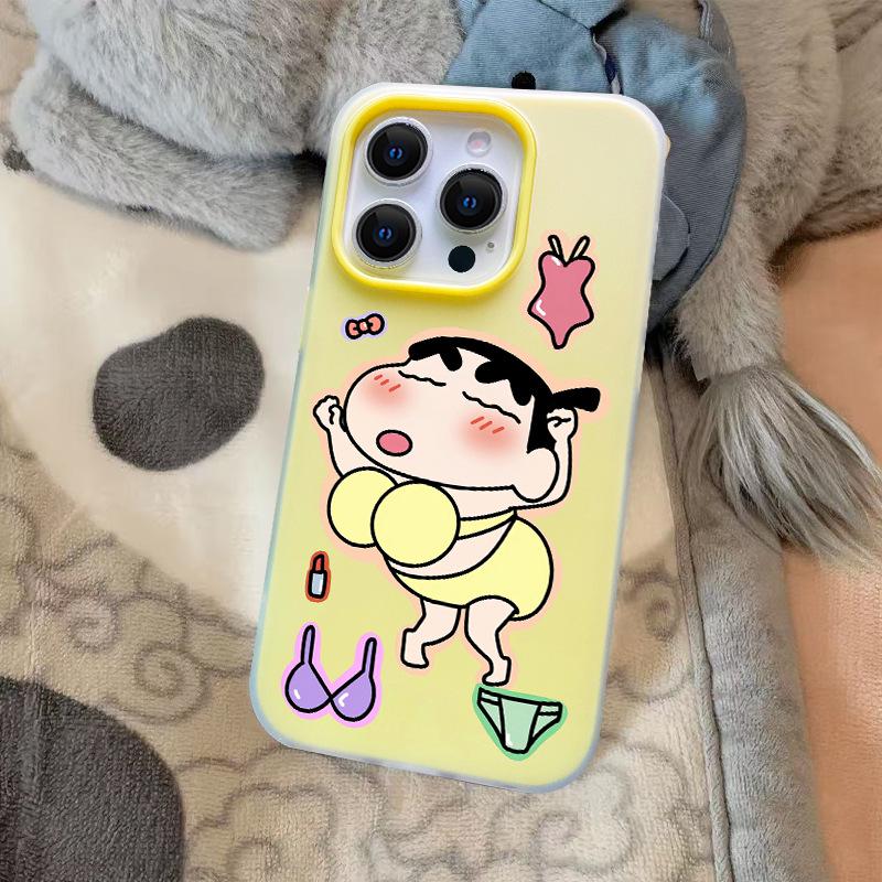 Crayon Shin-chan Kompatibelt iPhone-skal (Modeller 16 - 17 Pro Max, 14 Stort Hål, 11 - 12, Jelly 15P)