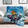 Tom & Jerry Winter Fun Snow PosterBlanket Flannel Throw Blanket for Sofa, Bed, Travel, Camping, Office