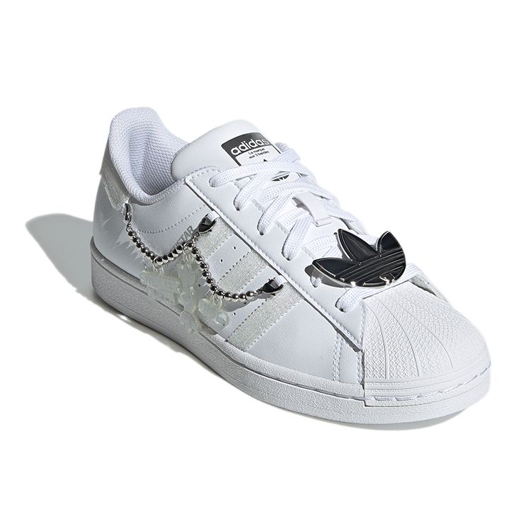 Adidas Originals Superstar Series Szintetikus Bőr Alacsony Szárú Női Sneakerek Fehér Ezüst Szürke GZ8404