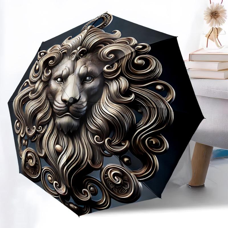 

1pc Lion Head Ornament Automatic Umbrella - Automatic Opening And Closing, Sturdy Iron Frame, Formal Occasions yy251018209