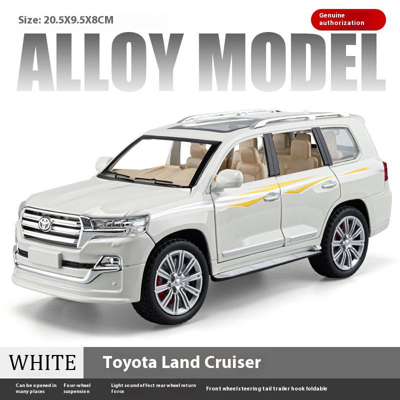 

1:24 Toyota LAND CRUISER Off Road Alloy Diecast SUV Model Sound & Light Toy Display Collect Hobby Model Ornament Gift For Friend белый