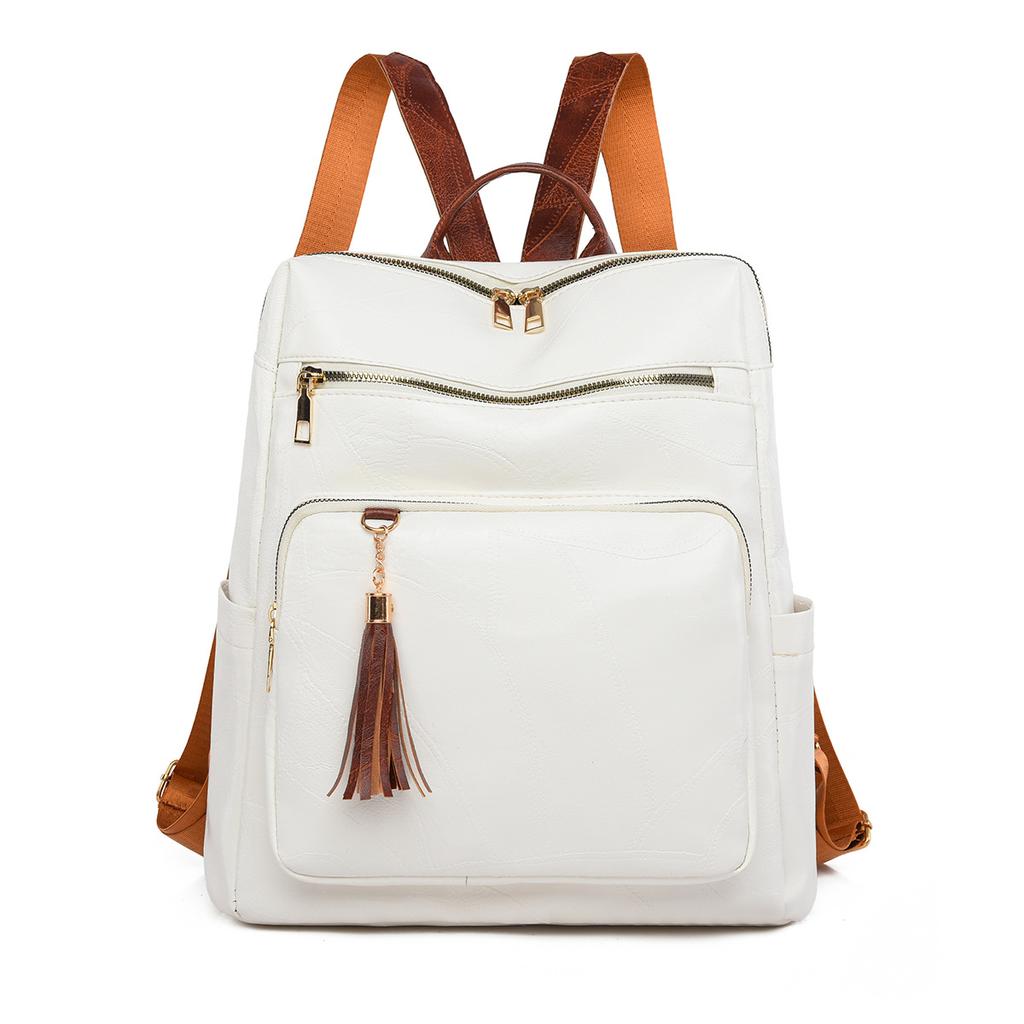 Weicher Lederrucksack für Damen Retro Neu Große Kapazität Lässiger Rucksack für Pendeln Damen Tasche