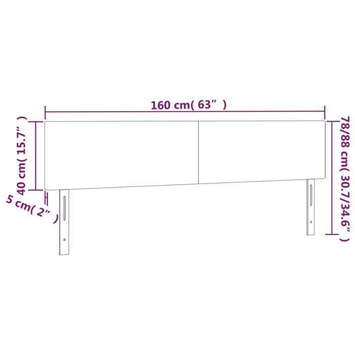 VidaXL LED Headboard Bedroom Furniture Double Bed Accessory Head of Bed Frame Interior Light Grey 3121338