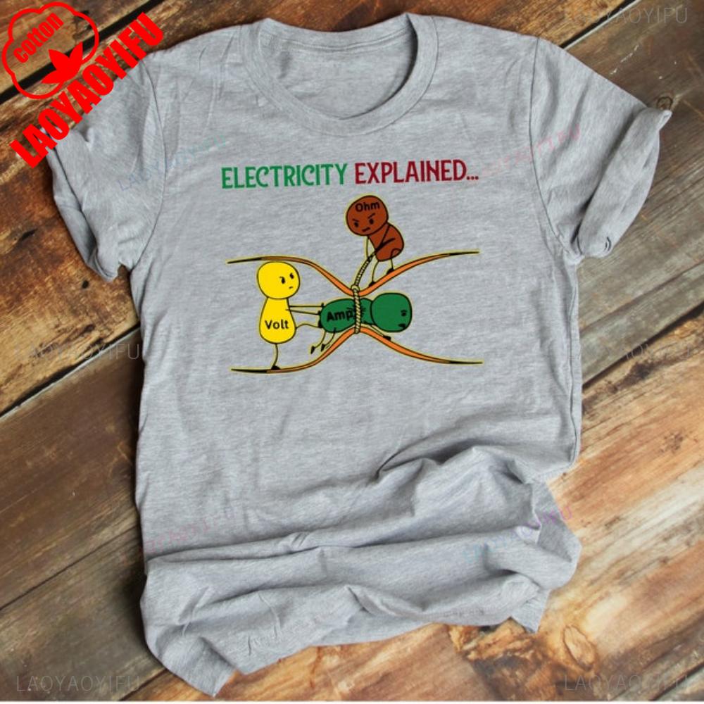 Electricity Explained T Shirt Electrician T Shirt Gift Ohm's Law Voltage Ampere Resistance Electric Engineering T Shirt