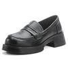 First Layer Cowhide High Heels Women's Retro Leather Shoes Muffin Heel Small Leather Shoes Genuine Leather Women's Shoes