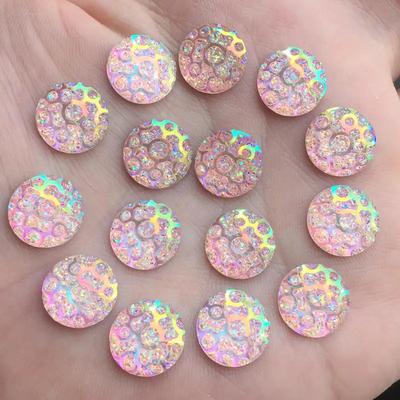 120 ks 12mm Kulaté Ploché Drahokamy z Pryskyřice Bez Dírky DIY Svatba Šaty Knoflík Doplněk A28*3
