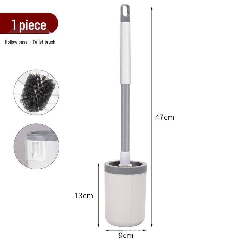 Universal Soft Bristle Toilet Brush with Long Handle and Base for Home Bathroom Cleaning