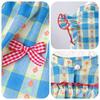 Pet Spring Grid Little Flying Sleeve Princess Skirt Dog Cat Teddy Yorkshire Vest Dog Clothes for Small Dogs Puppy