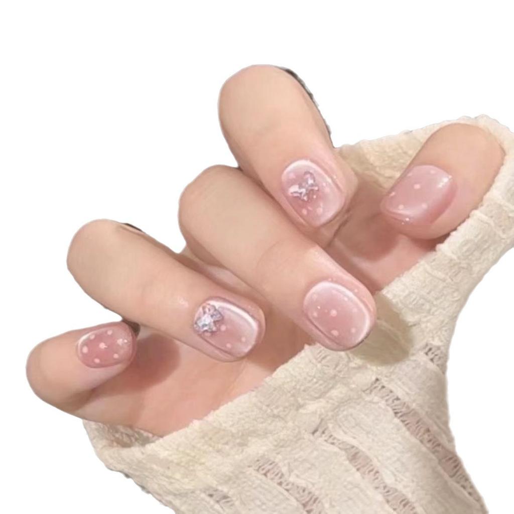 Pure Handmade Phototherapy Wear Armor Ballet Diary Finished Product Reusable Nail Patch Detachable Cat