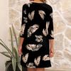 Women's  Casual Loose Comfortable Print V-Neck 3/4 Sleeve Dress
