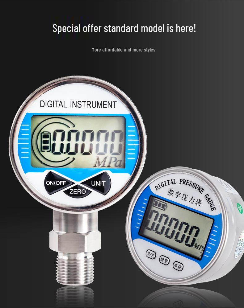 Digital High-Precision Intelligent Pressure Gauge for Water, Vacuum, and Air Pressures