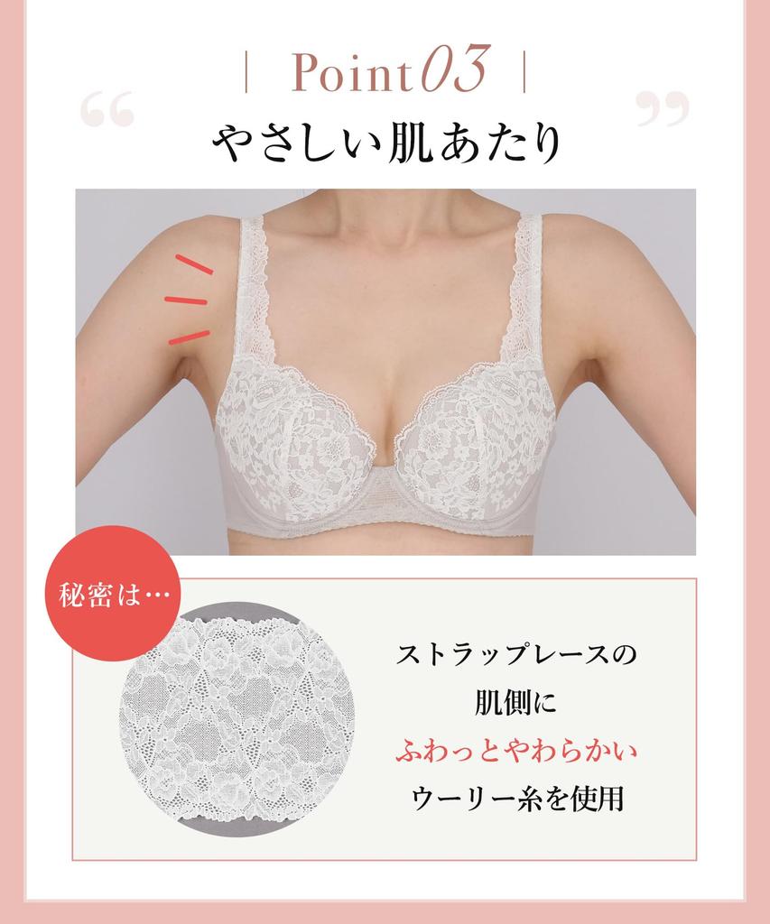 Natural Up with a Rounded Silhouette and a Soft Wing/Wacoal Bra, KB2062, Women's, GY, C75, Natural, Feel.