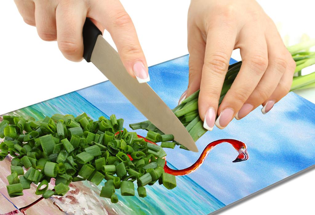 GLAS-SCHNEIDEBRETT 30x52 Flamingo