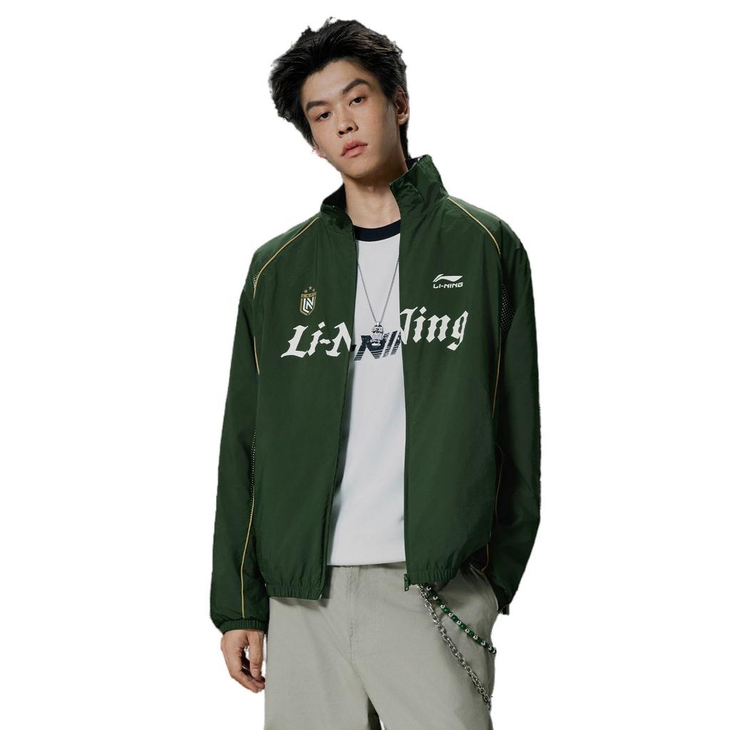 Li Ning Sports Lifestyle Series Casual Color Block Letter Stand Collar Zipper Comfortable Versatile Windbreaker Unisex Outerwear AFDVE97-3