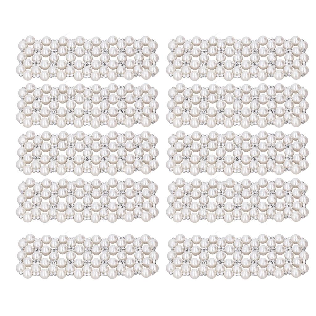 10PCS Pearl Strap Polishing Fine Color Decorative Pearl Bead Purse Chain DIY Jewelry Making Kit for