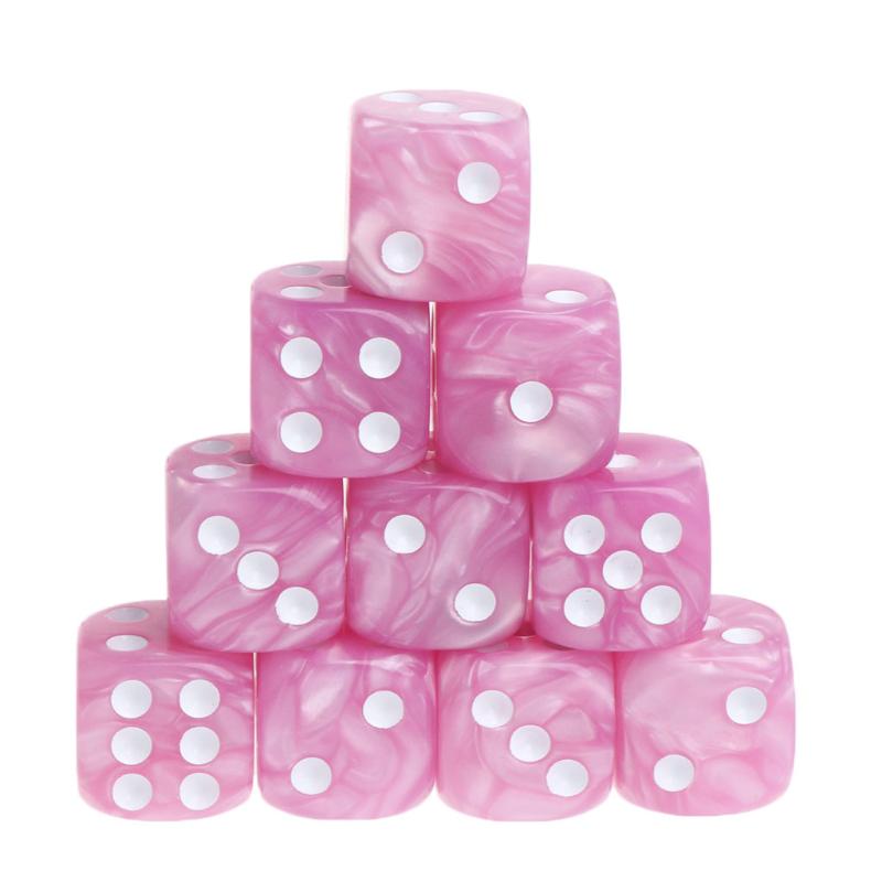 10 Pezzi 12/15/16mm Multicolore Acrilico Dado a Sei Facce Cubo Trasparente Perline per Dadi Sei Facce Leggero Giocattolo per Giochi da Tavolo Custodie per Dadi