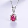 Exquiste Silver Ruby Pendant Necklace Small Elegant Designs S925 Silver Natural Gemstones Fine Jewelry for Women Daily Wear