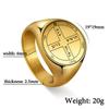  Vintage Tetragrammaton Rings Magical Wahyeh Blessed Pentagram of Solomon Finger Rings for Men Stainless Steel Jewelry