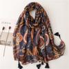 Spain Fashion Daisy Floral Tassel Viscose Shawl Scarf Lady Print Soft Pashmina Stole Wrap Snood Bufandas Muslim Hijab Sjaal