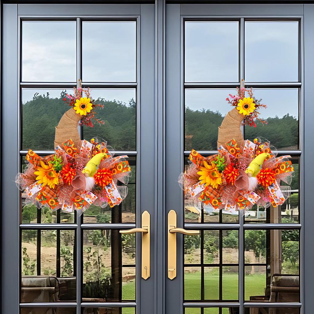 Harvest Door Fall Hanging With Sunflower Decor For Fall Festival Celebrations