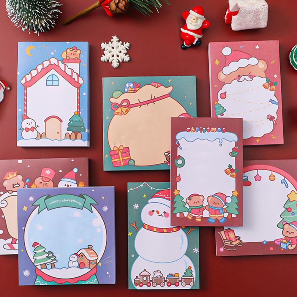 1 Piece Adhesive Kawaii Christmas Sticky Notes Notepad Memo Pad Office School Supplies Stationery Sticker