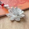 Silver-Plated Brass Lotus Pendant Necklace - Retro Ethnic Style Jewelry