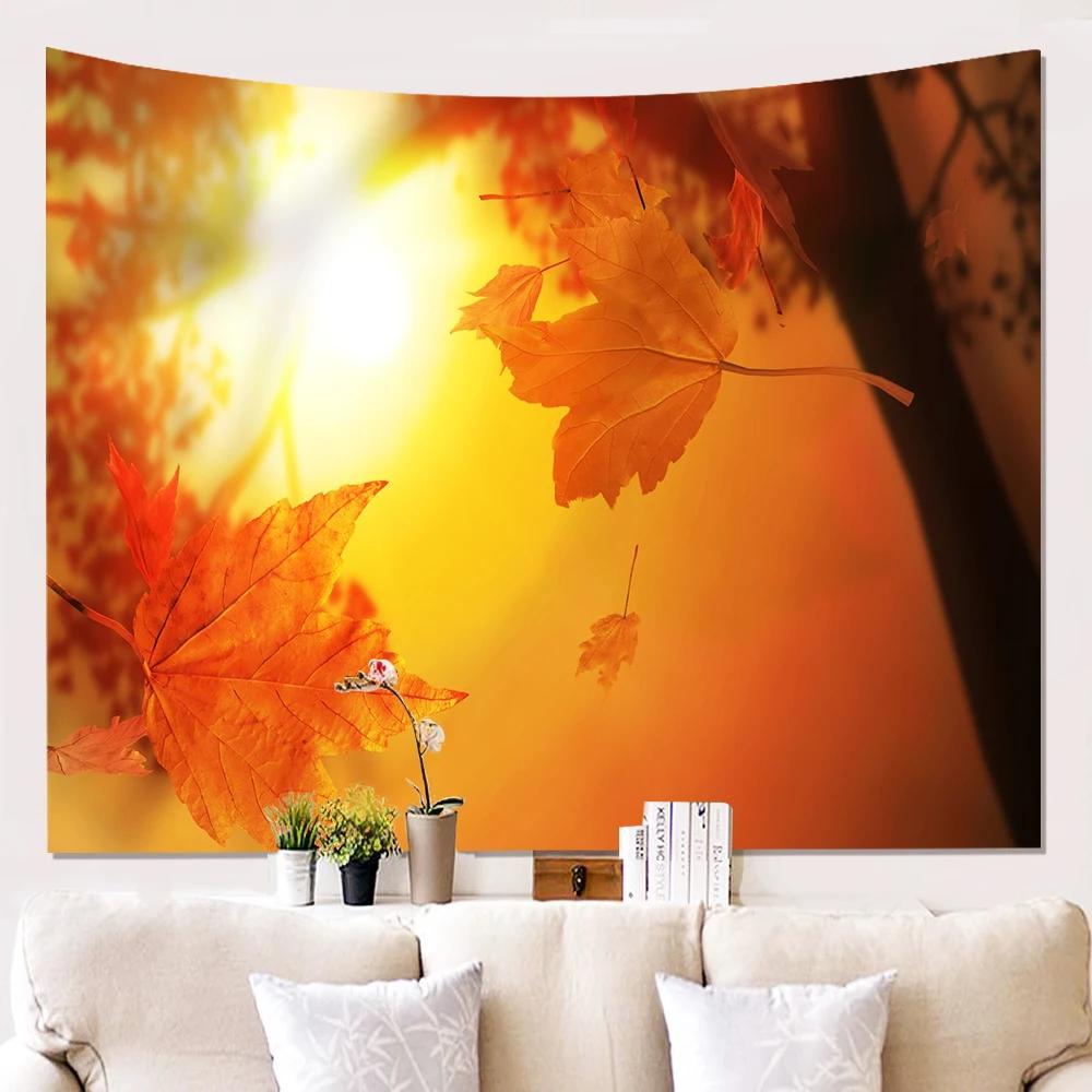 Autumn Scenery Tapestry Serene Lake Vibrant Fall Colors Perfect for Cozy Home Decor Large Wall Hanging Art