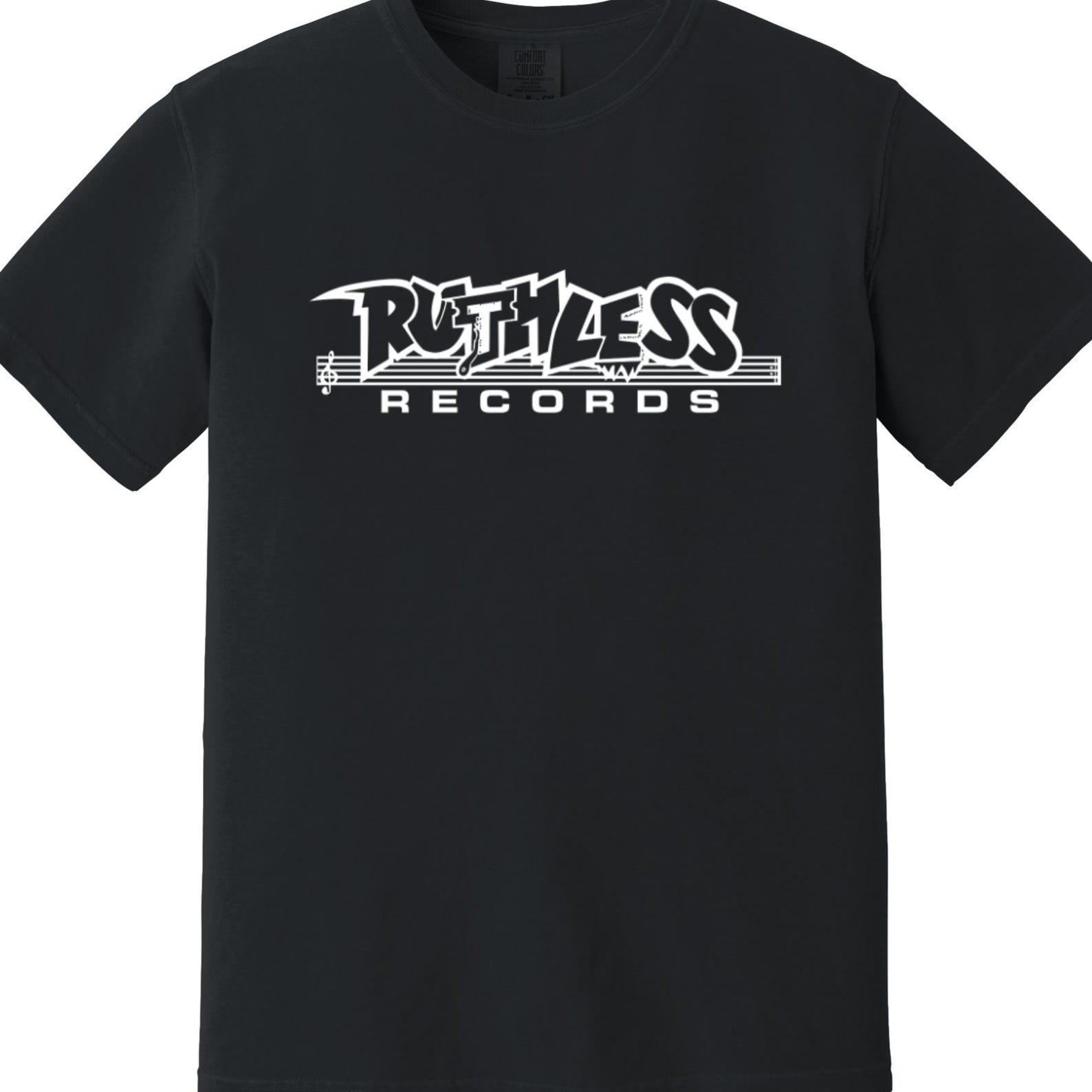 Ruthless Records Heavyweight T-Shirt - 80s Compton Hip Hop, Eazy-E, West Coast Gangsta Rap Record Label, N.W.A. 2XL