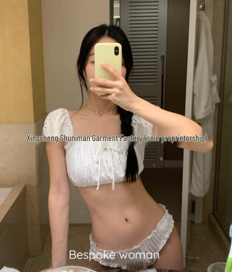 

2025 Сексуальный белый раздельный купальник: Стройнящий и выгодно подчеркивающий фигуру купальник для женщин L белый