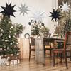 New 30cm Star Lanterns Folding 9-Pointed Christmas Decorations DIY Crafts Xmas Ornament for Indoor/Outdoor Windows