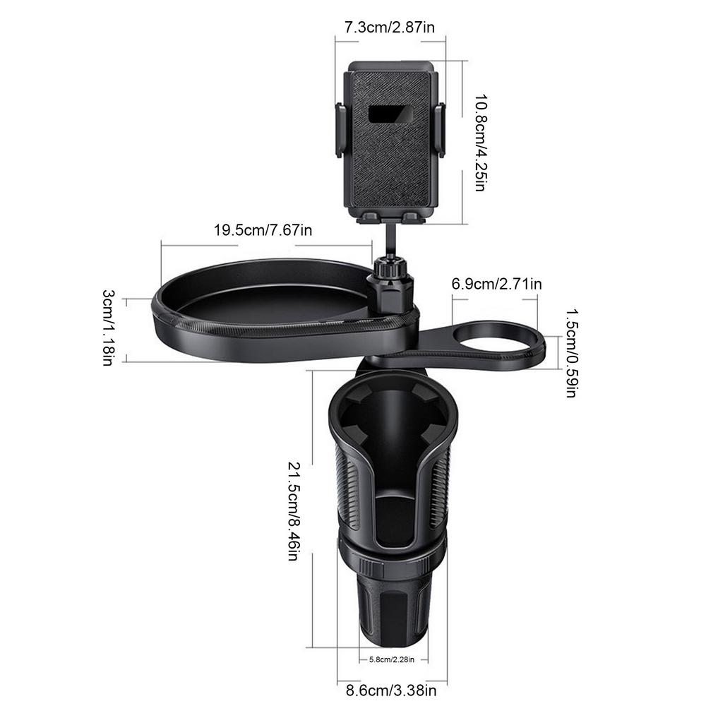 

4-в-1 автомобильный держатель для стаканов с регулируемым основанием, держатель для напитков, устойчивый автомобильный держатель для бутылок, органайзер, автомобильные аксессуары чёрный