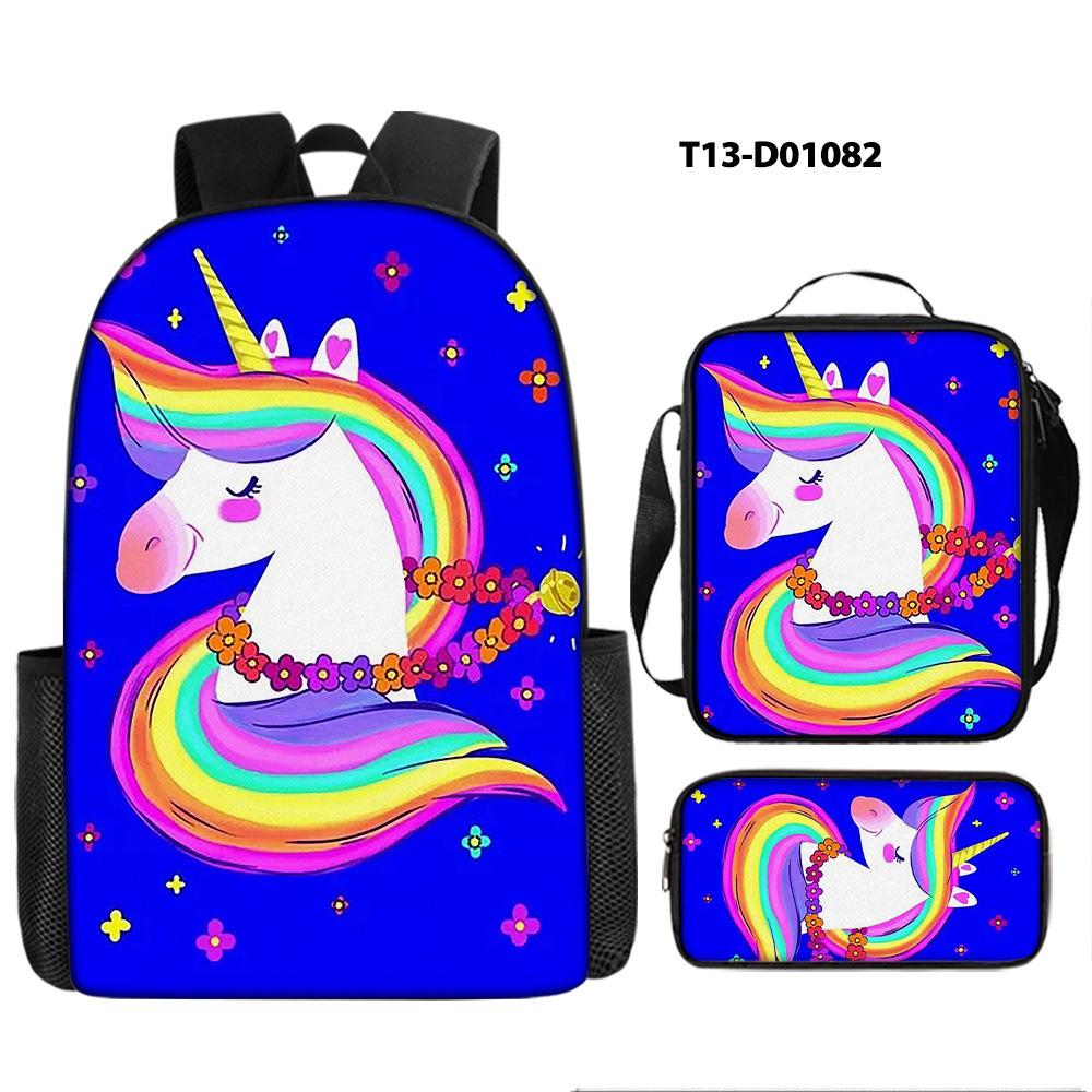 Backpack Unicorn Unicorn Animal Student School Bag, Digital Color Printing Animation Cartoon Backpack