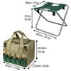 Tabouret de jardinage pliable, banc de jardinage à main avec sac de rangement de jardin avec plusieurs poches, sac pour kit d'outils de jardin
