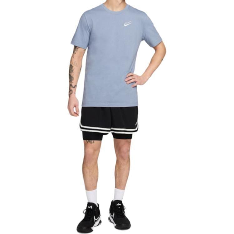 Nike T Shirts Men's Blue Crew Neck Moderate Straight Fit FV8405-493